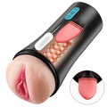 James - Lifelike Tongue Vaginal 10 Tongue Licking & Vibrating Male Stroker